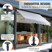 Retractable & Adjustable Sunshade - 78 Inch Sunshade Curtain - Backyard - 86 inch to 122 inch Highest Position - Gray