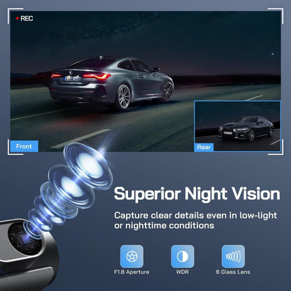 Dashcam for car - Dashcam - Dashcam for car front and rear - Dashcam front and rear - Dashcam front and rear wireless - Dual dashcam