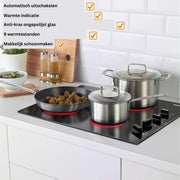 Elektrische Kookplaat 4 Pits - Elektrische Kookplaat 4 Branders - Keramische Kookplaat met Knoppen - Zwart