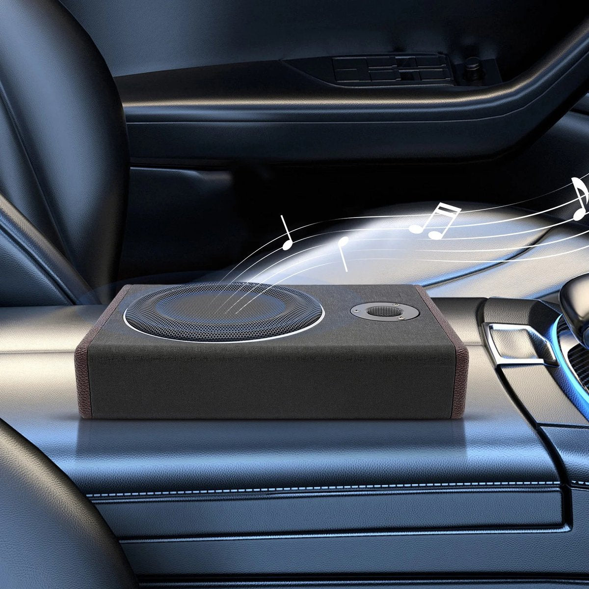 Liva Prime - AutoBass - Slim Subwoofer Serie - 600W Actieve Subwoofer - 8 Inch Speaker - 12V Versterker - Krachtige Bass - QUORE