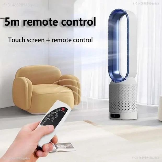Torenventilator - Torenventilator Inclusief Afstandsbediening - Luchtzuiveraar - Luchtkoeler - Bladloos - 8 Snelheden - Bladloze - Ultra stil - Blauw