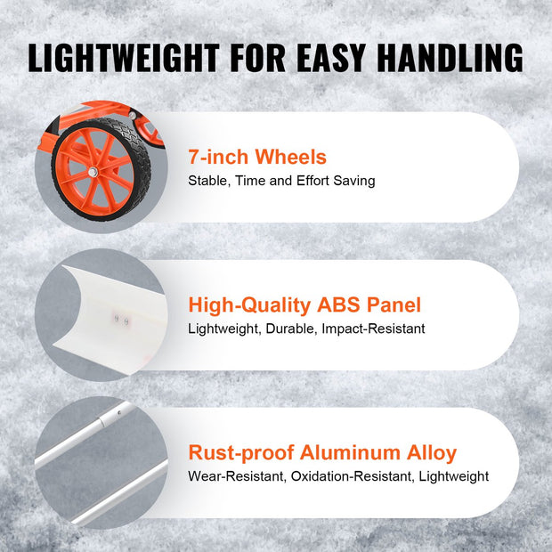 Sneeuwschep - 15° Hellend Ontwerp - U-vormige Aluminium Handgreep - Premium Constructie - Lichte en Duurzaam - 120 x 94 x 25 cm