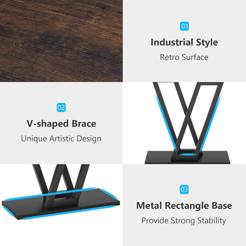 Console Tafel - Dressoirtafel - Industrieel - Bijzettafel - Hout en Metaal - Zwart en Bruin - 30 x 110 x 80 cm