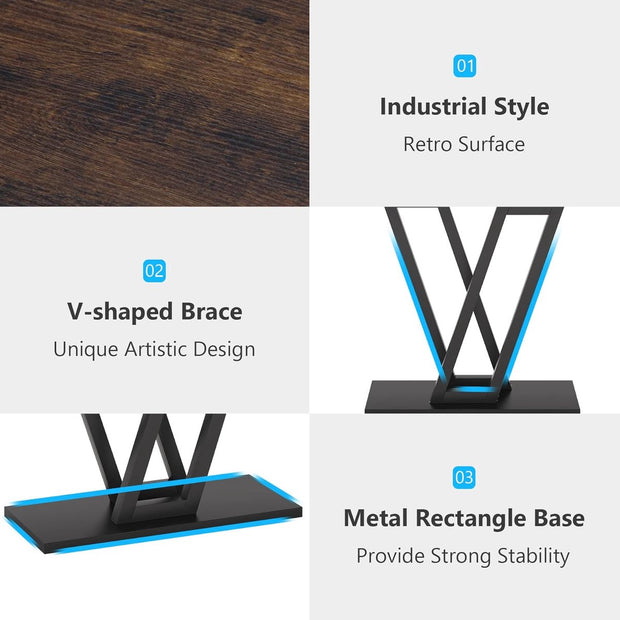 Console Tafel - Dressoirtafel - Industrieel - Bijzettafel - Hout en Metaal - Zwart en Bruin - 30 x 110 x 80 cm