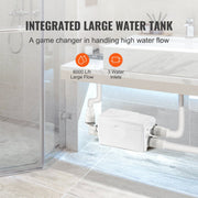 Afvalwaterpomp – 350W – 6000 L/U Debiet – 7M Opvoerhoogte – Hittebestendig en Antimicrobieel – Met 3 Waterinlaten voor Kelder - Keuken - Gootsteen - Douche en Badkuip