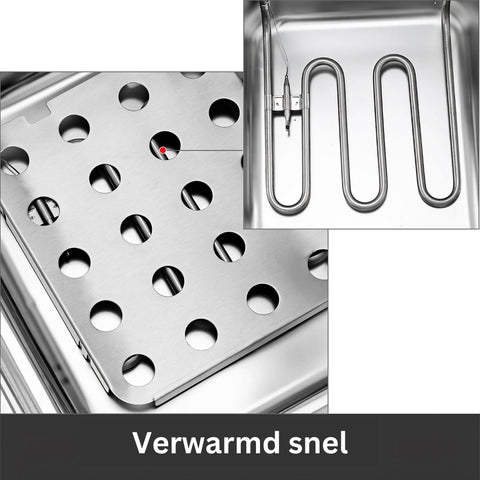 Friteuse - Dubbele Frituurpan - 2 x 6 Liter - Roestvrij staal - Draaisysteem - Dubbele tanks - voor fastfoodrestaurant of kampeerpicknick - 220V - 5000W