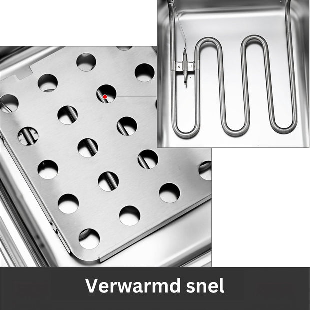 Friteuse - Dubbele Frituurpan - 2 x 6 Liter - Roestvrij staal - Draaisysteem - Dubbele tanks - voor fastfoodrestaurant of kampeerpicknick - 220V - 5000W
