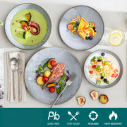 Luxe Serviesset – 32 delig – 8 persoons – Porselein - Bordenset – Dinner platen – Dessertborden - Kommen - Mokken - Schaaltjes - Grijs