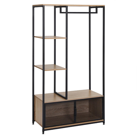 Garderoberek - Kleerhangers - Garderoberek Wand - Garderoberek Organiser - Garderoberek Schoenen - 90 cm x 40 cm x 167 cm - Licht Eiken Zwart