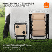 Ligstoel set 3-delig taupe opvouwbaar met tafel ML-Design