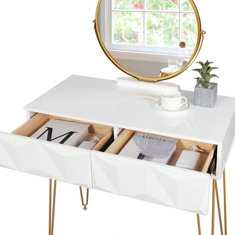 Kaptafel - Make up organizer - Inclusief spiegel, kruk en lades