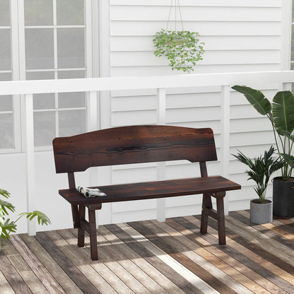 Tuinbank, weerbestendig, zitbank met rugleuning, houten bank voor 2-zits, belastbaar tot 325 kg, terrasbank van hout, parkbank voor tuin, balkon, terras, 120 x 51 x 78 cm