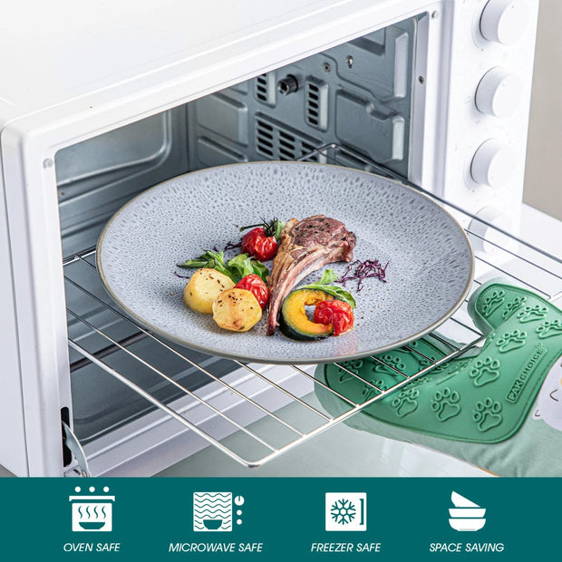 Luxe Serviesset – 32 delig – 8 persoons – Porselein - Bordenset – Dinner platen – Dessertborden - Kommen - Mokken - Schaaltjes - Grijs