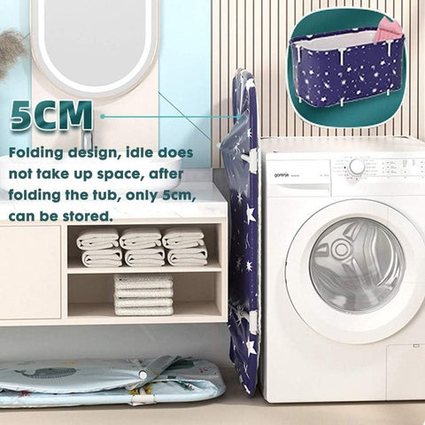 Opvouwbare badkuip voor volwassenen en kinderen - Draagbare badkuip van kunststof - Extra grote mobiele spa badvat 120 cm