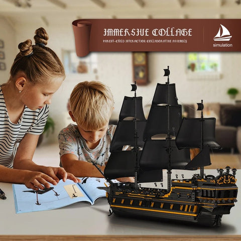 Building blocks 'The Black Pearl' - Pirate ship - 5266 pieces - Creative building - Detailed design - Durable and compatible