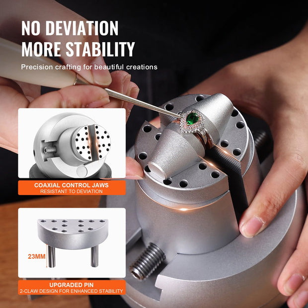 Sieraden Ball Vise - Graveergereedschap - 12,7 cm Kogeldiameter - 9,8 cm Maximale Opening - Verchroomd - Geschikt voor Sieraden - Kleine Details Graveren - Zilver