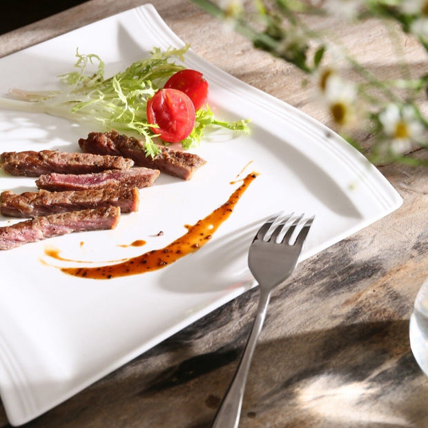 Dinnerware set - 12 persons - Porcelain - 12 pieces - Plate set 12 persons - Plate set 12 pieces - White