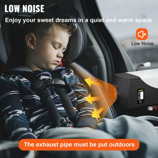 Diesel Standkachel - 12V - 8KW - Diesel Heater - met een Intelligente LCD-monitor en Afstandsbediening - Brandstoftank van 10L - Luchtverwarmer - Autoverwarming-Auto Heater-Voor Auto Vrachtwagens Camper Boot Bus Kan Aluminium Rv - Zwart & Wit
