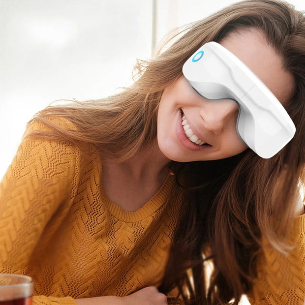 Oogmassage Apparaat - Massager - Ontspanning - Met Trillingen - Verlicht Vermoeidheid - Bluetooth - USB - 23x9x9 cm - Wit