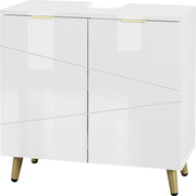 Wastafel Onderkast met Uitsparing - Wasbak Onderkast - Badkamermeubel - Stijlvol - Wit - Modern
