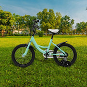 Kinderfiets - 16 Inch - Spelen - 5 tot 8 Jaar - Outdoor - Groen met Zwarte Accenten