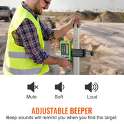 Professionele Laser Detector - Pulse Kruislijnlaser - ±1,5 mm Waterpas Bereik - 1,5 V Batterijen - 20 uur Bedrijfstijd - Dubbel LCD-display met Achtergrondverlichting