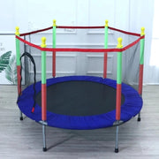 TRAMPOLINE - CHILDREN'S TRAMPOLINE - WITH JUMPING AREA - PROTECTION NET - DOOR - ZIPPER - 140 CM - MAXIMUM LOAD 100 KG - BLUE