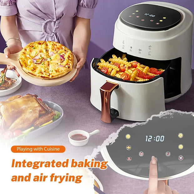 Digitale Airfryer - Hete Luchtfriteuse - Airfryer XXL - 8 Liter Inhoud - 6 Automatische Programma's - Digitaal Display -