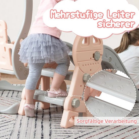 Glijbaan Met Schommel Voor Kinderen - Roze - Glijbaan Peuter - Voor Binnen en Buiten - Glijbaan