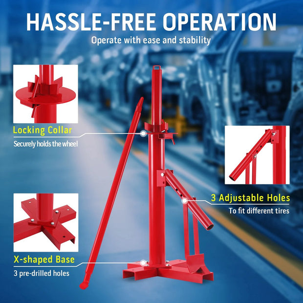Auto - Bandenwisselaar - Banden Demonteerapparaat - Banden Demonteermachine - Band Vervanger - Handmatige Montage & Demontage - 38x45x95cm - Rood