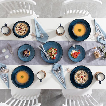 Luxe Serviesset - 8 Persoons - Porselein - 32 Delig - Bordenset 8 persoons - Bordenset 32 delig - Blauw