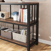 Console Tafel - Bijzettafel met 3 Niveaus - Industrieel - Hout & Metaal - 180 x 30 x 90 cm - Bruin