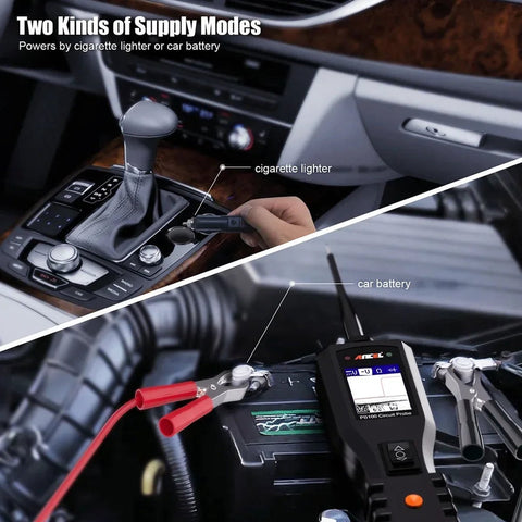 OBD2 Scanner - OBD2 - Auto-circuittester - Uitleesapparatuur Auto - Alle circuittester - Inspectie-instrumenten - Diagnosecomputer - Power Circuit-sondekit - Digitale Voltmeter - TFT-kleurendisplay - 24V - Zwart