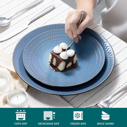 Luxe Serviesset – 32 Delig – 8 Persoons – Keramiek - Bordenset – Dinner Platen – Dessertborden – Kommen – Mokken – Schaaltjes – Blauw