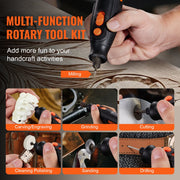 Snoerloos Rotatiegereedschap - Multifunctioneel Gereedschap - 5000-25000 RPM - Geschikt voor Ambachten en Reparatiewerk - Zwart