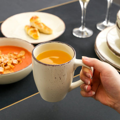 Luxe Serviesset – 32 Delig – 8 Persoons – Keramiek - Bordenset – Dinnerplaten – Dessertborden - Kommen - Mokken - Schaaltjes - Beige