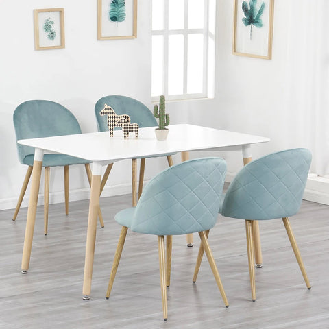 Eetkamerstoelen - Set van 2 - Aquablauw - Zachte fluwelen eetkamerstoelen zijn de perfecte combinatie van moderne elegantie, luxe comfort en duurzaamheid.