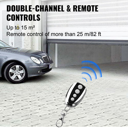 Garagedeur Opener - AC-Motor - 1000N Kracht - 2 Stuks Dual-channel Draadloze Afstandsbediening - <60 dB Geluid - Minimale 15 m² Toepasbare Oppervlakte - Zilver