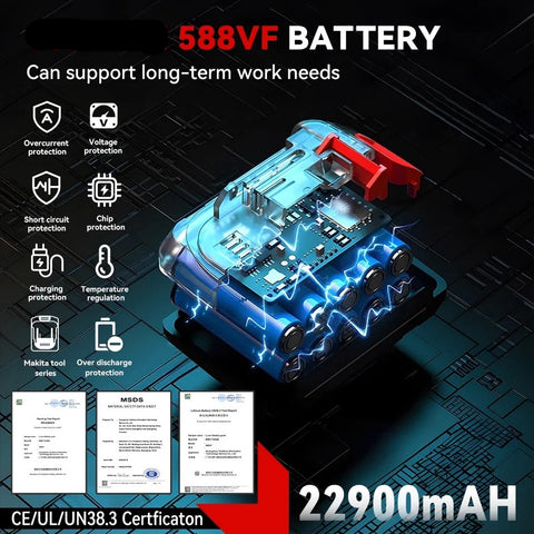 Elektrische Kettingzaag - Kettingzaag met Accu - Houtzaag - Houtbewerking - Boomzaag - Krachtig - 8000W - 16 Inch - 2 Accu's - Acculader - Ketting en Zaagblad - Noodstop - Verstelbare Ketting