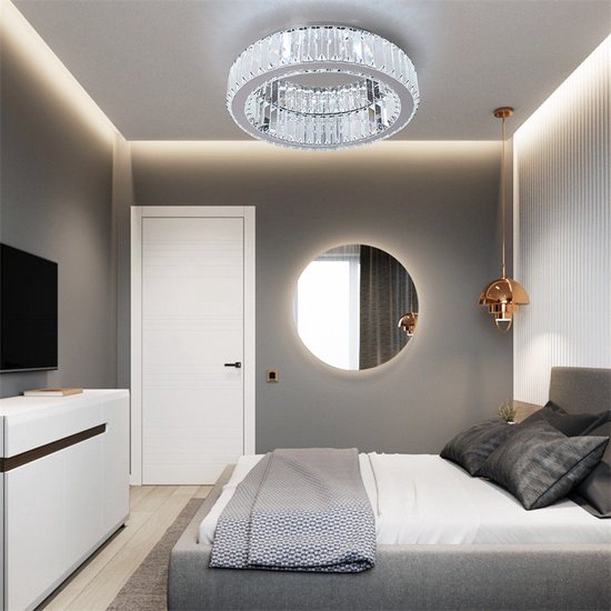 Kristallen Plafondlamp - Crystal LED Lamp - Woonkamerlamp - Moderne Lamp - LED Plafondlamp - Plafonniere