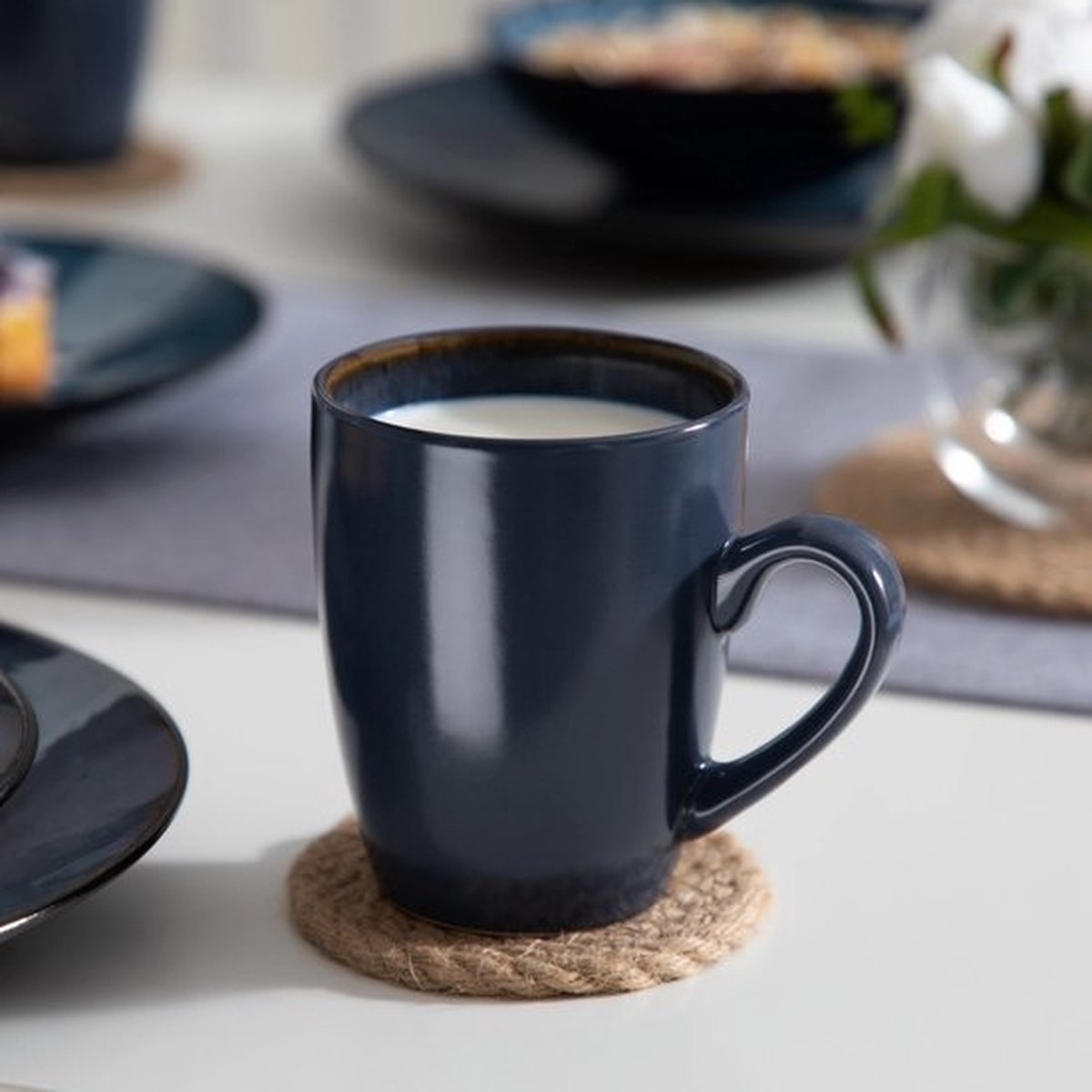 Luxe Serviesset - 8 Persoons - Porselein - 32 Delig - Bordenset 8 persoons - Bordenset 32 delig - Blauw