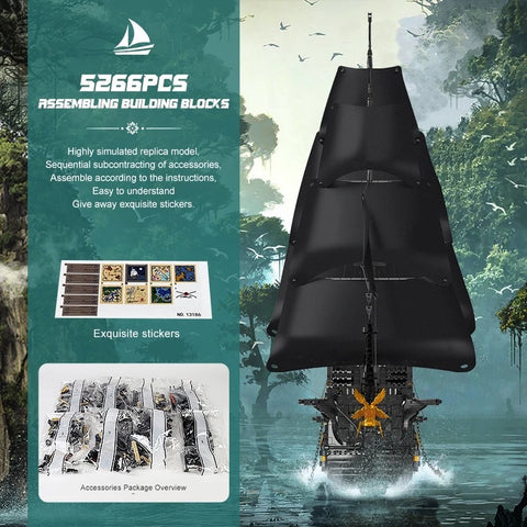 Building blocks 'The Black Pearl' - Pirate ship - 5266 pieces - Creative building - Detailed design - Durable and compatible