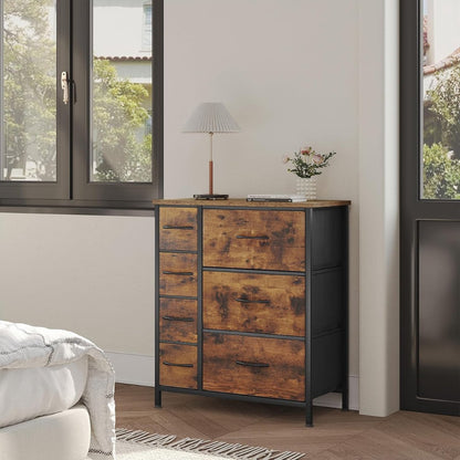 Chest of drawers - Chest of drawers - Chest of drawers - Chest of drawers - Chests of drawers Bedroom - Dresser - 63x30x73 cm - Wood &amp; Fabric