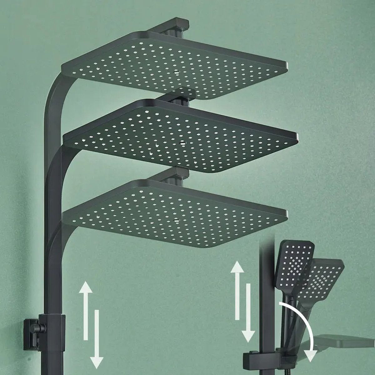 Black Bathroom Shower Faucet Set - Shower Faucet - Smart Digital Display - Shower Mixer - Shower Head