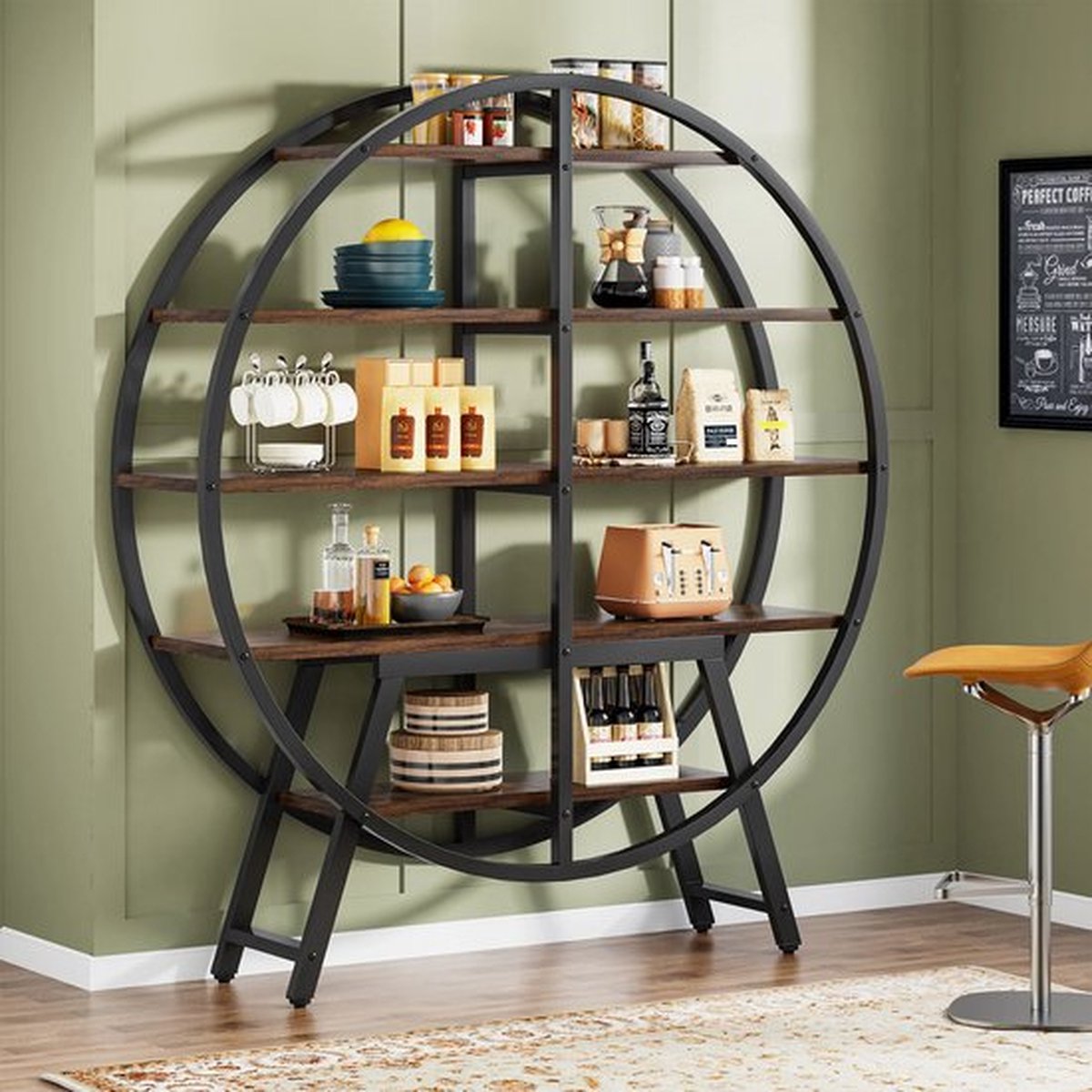 Boekenkast - Bruin - Rond - Vrijstaande Kast - Decoratieve Plank - Boekenrek- Boekenkast Kind