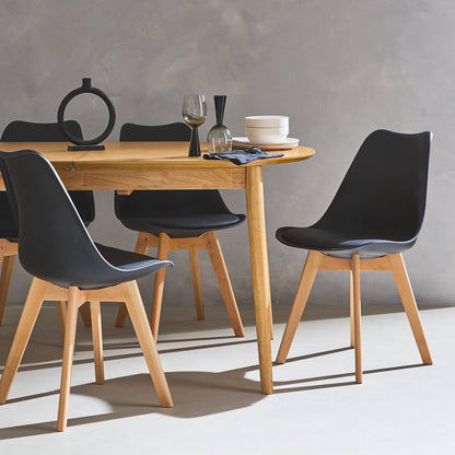 Kuipstoelen - set van 4 met houten poten - Sponskussen woonkamerstoel