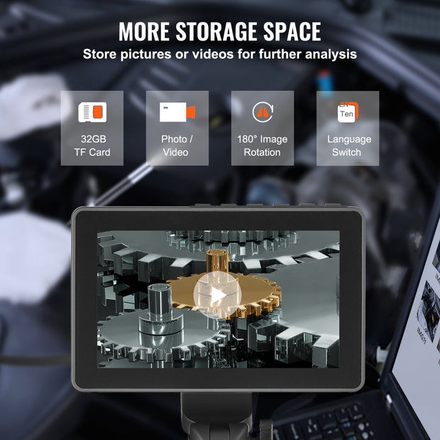 Endoscoopcamera - Endoscoop - Bidirectioneel 180° - Geschikt voor IndustriëLe Inspectie - 1080p - Zwart