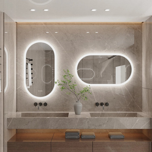 Mirror with lighting - For the bathroom - LED lighting - Both horizontal and vertical - Anti-fog