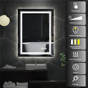 Badkamer spiegel - Badkamerspiegel met verlichting - Inclusief anticondensfunctie - Inclusief touchscreen - Dimbaar - 50x70cm