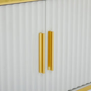 Modern Tv-kast - in Wit - Met een Uniek Patroon - 200x40x46cm - voor Televisie tot 80 inch - Twee Deuren - Kabelbeheer